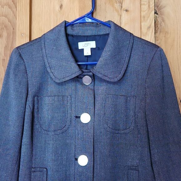 Ann Taylor Loft Single Breasted Office Blazer Jacket, Size 6, Black & White - Picture 3 of 10